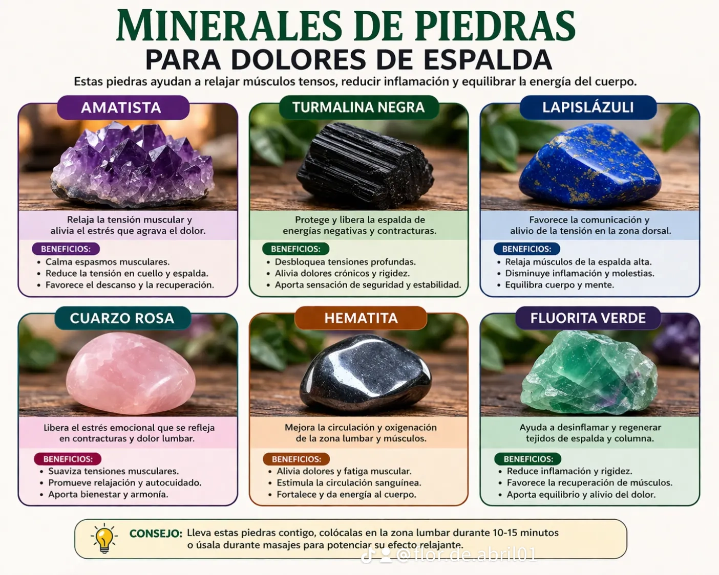 Minerales específicos dolor de espalda